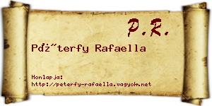Péterfy Rafaella névjegykártya